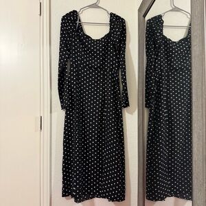 Lulus Elegant Black Polka Dot Dress